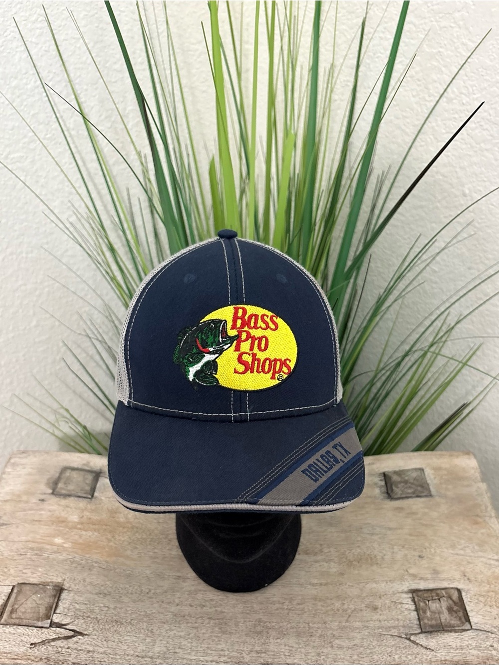 Bass Pro Shops Navy and Gray Trucker Hat with Embroidered Logo